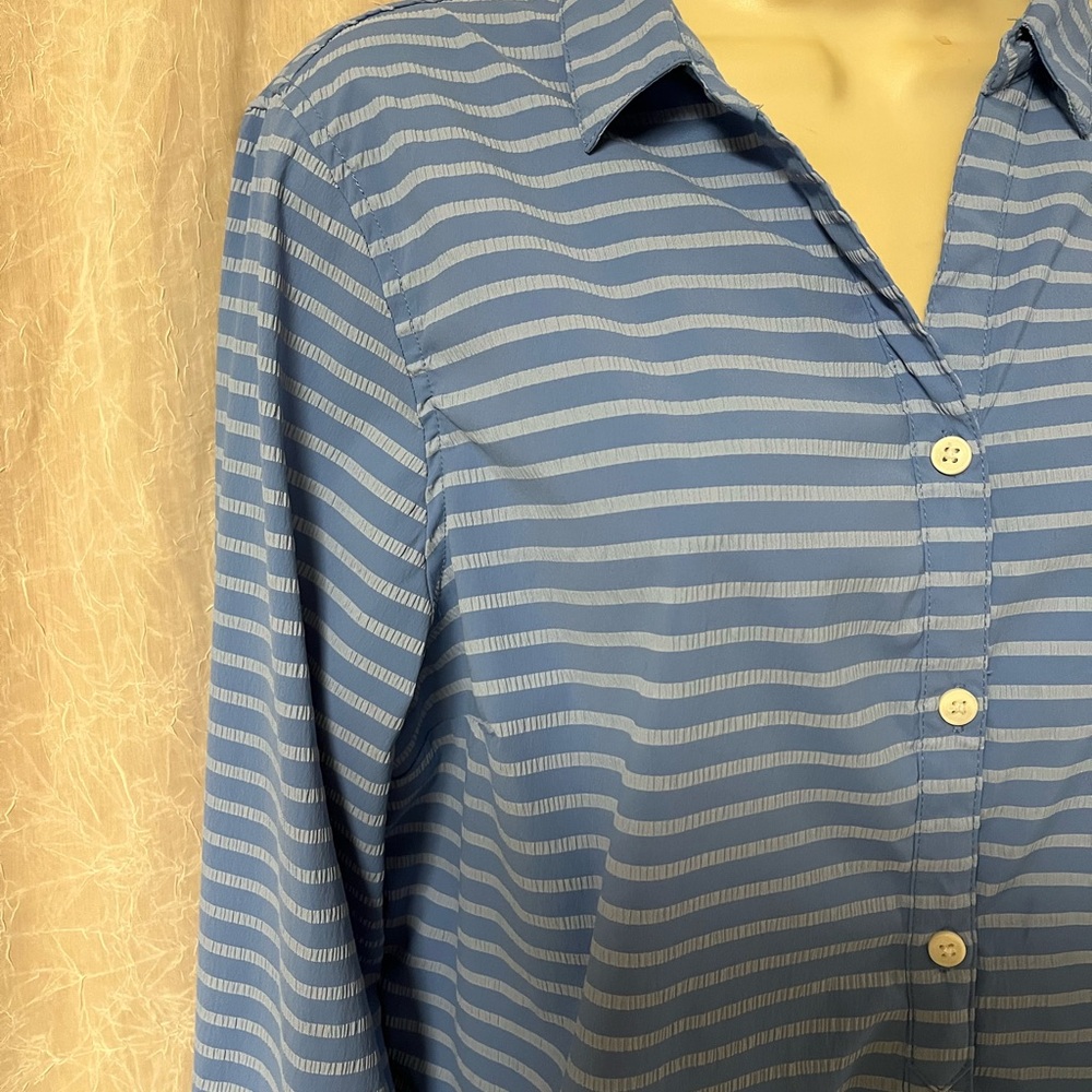 Ll bean lg Light Blue Striped women’s Shirt
